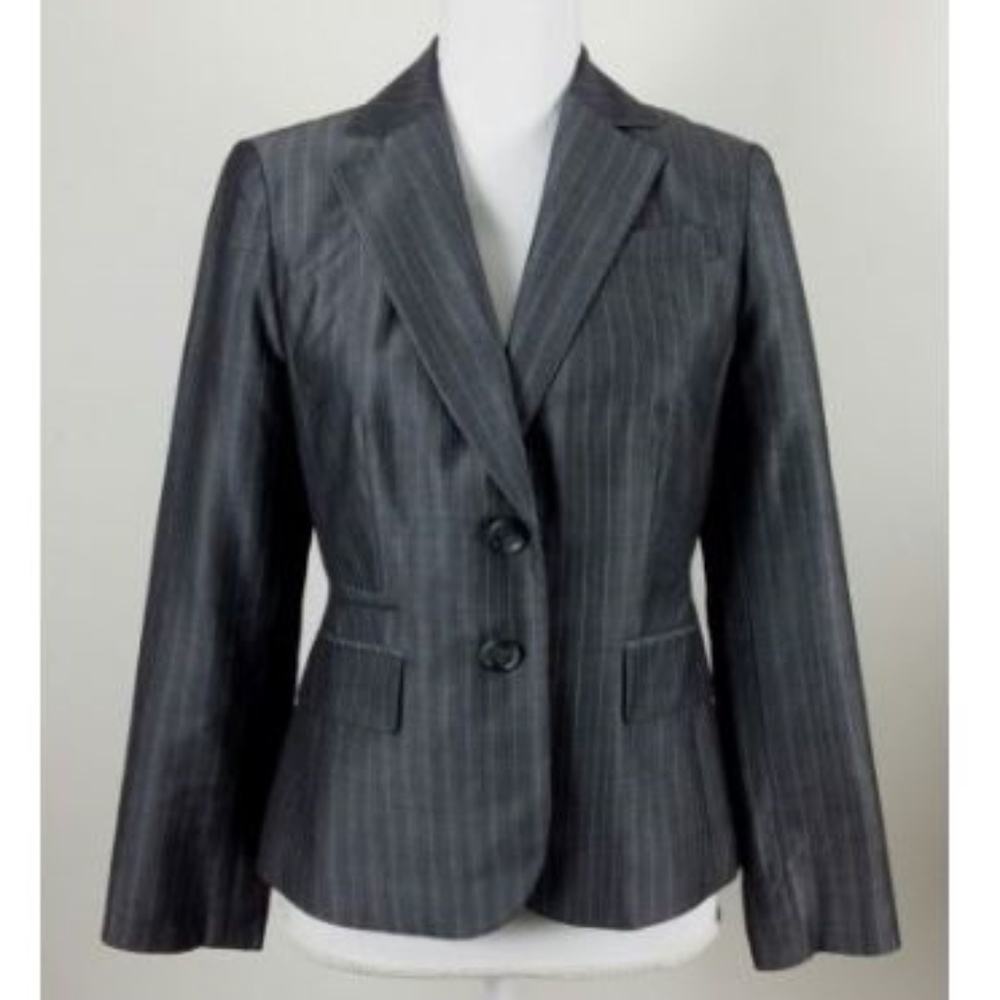 LOFT Wool Blend Pinstripe Career Blazer